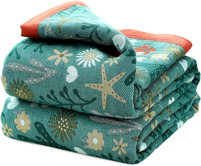 Boho Throw Blanket for Bed 100% Cotton Ultra Soft Rustic Quilt Spring Blanket Floral Farmhouse Decor Bed Blankets,80"x90" All Season Rustic Throw for Sofa Couch Chair