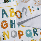 Alphabet Poster Tapestry for Kids Boys Girls Bedroom, ABC Learning for Toddlers Cute Dinosaur Art Educational Tapestries Wall Hanging Classroom Living Room Office Decor 60X40"