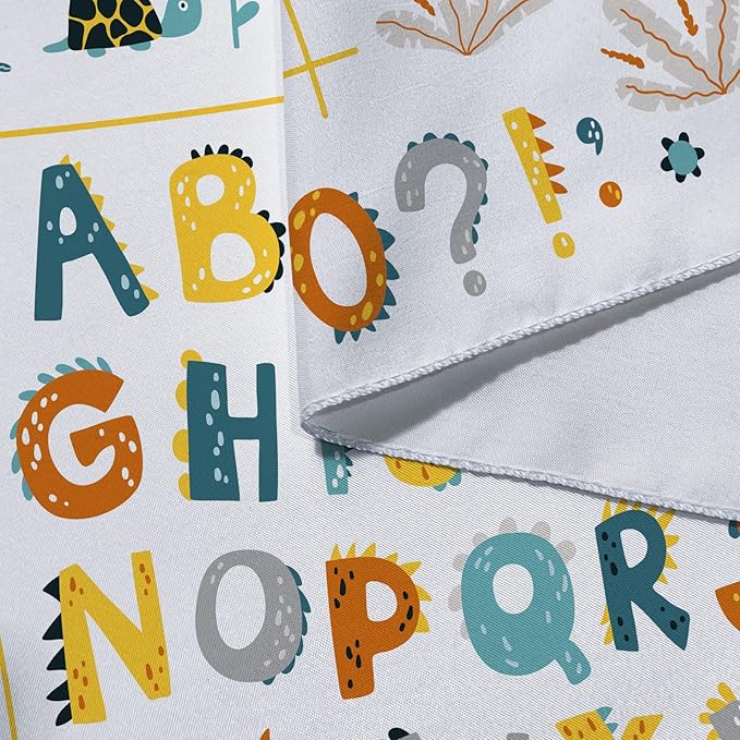 Alphabet Poster Tapestry for Kids Boys Girls Bedroom, ABC Learning for Toddlers Cute Dinosaur Art Educational Tapestries Wall Hanging Classroom Living Room Office Decor 60X40"
