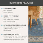 Blue Big Rugs for Living Room - Dusty Blue 10x12 Area Rug for Large Bedroom, Dining Room, Washable Lightweight Foldable Floral Modern Home Décor