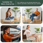 HIGOGOGO Tufted Corduroy Recliner Seat Cushion for Elderly, 20x20x6 Inch Extra Large Square Seat Cushion for Recliner Chair, Floor Pillow, Office Chair, Car, No Pressure on Thighs, Beige