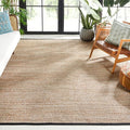 SAFAVIEH Natural Fiber Collection Area Rug - 9' x 12', Natural & Black, Farmhouse Design, Ideal for High Traffic Areas in Living Room, Bedroom & Dining Room (NF832A-9)