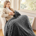 NEWCOSPLAY Super Soft Throw Blanket Grey Premium Silky Flannel Fleece 3D Clouds Stylish Jacquard Lightweight Bed Blanket All Season Use 350GSM (Grey, Throw(50"x60"))