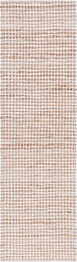 SAFAVIEH Natura Collection Runner Rug - 10' Runner, Beige & Ivory, Transitional Design, Ideal for High Traffic Areas in Hallway, Bathroom & Kitchen (NAT349B-210)