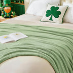 inhand Basil Green Throw Blanket for Couch Bed,St. Patrick’s Day Lucky Spring Gifts Throw for Men Women,Chunky Chenille Woven Soft Warm Blanket,Boho Farmhouse Cozy Decor,60"x80",Extra Thick