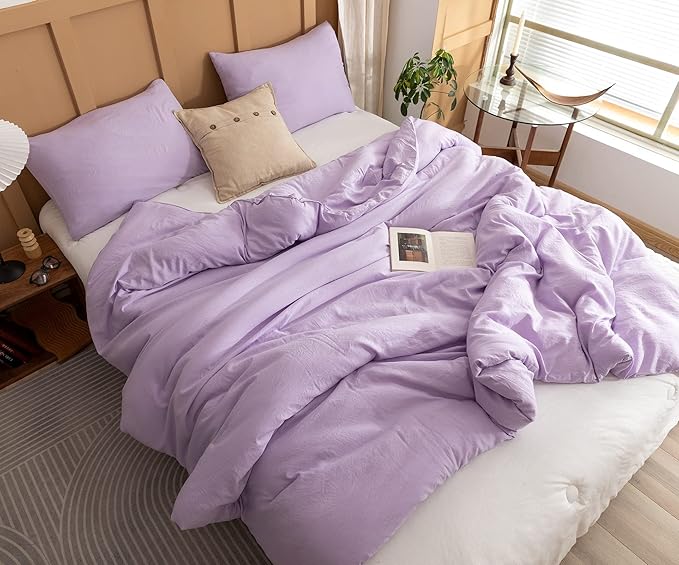 ROSGONIA California King Comforter Set Lavender, 3pcs (1 Boho Purple Cal King Comforter & 2 Pillowcases), All Season Bedding Bedspread Blanket Quilts