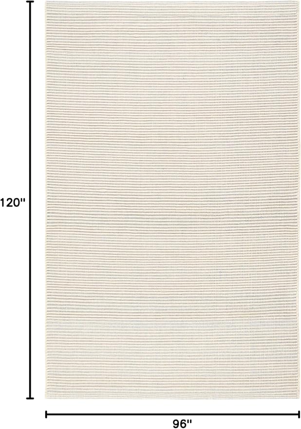 Dash & Albert Haverhill French Blue Handwoven Cotton Rug, 7.5 X 9.5 Feet, Blue/Ivory Solid Pattern