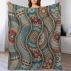 Colorful Bohemian Throw Blanket Vintage Floral Mandala Flower Aztec Boho Blanket for Sofa Bed Couch Chair Or Dorm 30"x40"