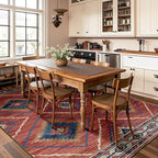 Area Rug 6x8 Rug Machine Washable Non-Slip Low Pile Print Pattern Western Rug for Living Room Bedroom Entryway Tribal Series-Red/Orange