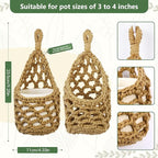 Macrame Wall Plant Hanger, Hanging Planter Basket Holder, Wall Planters for Indoor Plants, for Up to 4 Inch Pot (Brown, 4-Inch)