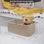 COMFY-HOMI 13" x 8.5" x 5.1" Storage Baskets for Organizing | Cotton Rope Woven Basket | Toy Storage Bin Box | Basket for Shelves, Closet Organizer Bin, Decorative Closet Shelf, 1 Pack, All brown