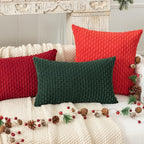 Kevin Textile 12x20 Inch Pillow Cover 1 Pack Boho Christmas Decorative Soft Striped Corduroy Lumbar Farmhouse Color Accent Rectangle Cushion Case for Living Room Couch Sofa Bed, Army Green