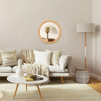 Rattan Wall Mirror - 20" Boho Round Bathroom Mirror Decorative Farmhouse Circle Mirror for Vanity Entryway Living Room Wall Decor
