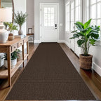 EARTHALL Long Runner Rug 3x12 Ft Washable Runners for Hallways Cotton Non Slip Entryway Runner Braided Kitchen Runner Indoor Outdoor Carpet Runners for Entryway, Hall, Foyers, Brown/Coffee