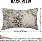 Kawani Burgundy Red Dahlia Lumbar Pillow Covers 12X20 Inch Rustic Rust Geometric Flower Decorative Pillow Cases Set of 2 Beige Tan Gray Floral Throw Pillows for Cushion Sofa Couch Farmhouse Outdoor
