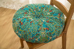 Cotton Linen Morocco Floor Cushions, Meditation Pillow, Futon Tatami Mats, Large Round Cushions for Outdoor Fireplace Yoga Living Room Reading Nook (Blueb,22''x22'')