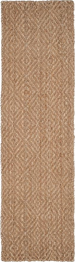 SAFAVIEH Natural Fiber Collection Runner Rug - 2'3" x 12', Natural & Natural, Handmade Jute, Ideal for High Traffic Areas in Living Room, Bedroom (NF181A)