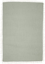 Crane Baby Green Muslin Baby Blanket, 6-Layer Cotton Baby Swaddle, Soft Cotton Lightweight Nursery and Stroller Blanket for Baby Boys & Girls, Fern Green, 30" x 40"