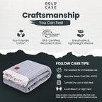 Gold Case Throw Blanket for Bed - 100% Recycled Turkish Cotton Blanket - Retro Lightweight Soft Throw Blankets for Bed & Living Room - Twin Size Cozy Blankets - 71x90 - Grey