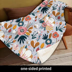 Throw Blanket for Couch, 300GSM Warm Soft Cozy Flannel Blanket, Cute Blanket for All Seasons Bedroom Home Decor Gifts, Cute Boho Flowers 50x60 Inches