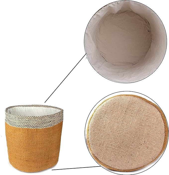Planter Basket Modern Woven Basket for 10" Floor Indoor Planters, 12” x 12” Storage Organizer Basket Rustic Home Decor, Boho Chic Storage Earth-Friendly Cotton ECO-Twist Planter ( Style M37)