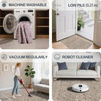 Area Rug for Living Room, 10x12 Large Washable Rugs for Dining Room, Bedroom, Non Slip Stain Resistant Carpet, Low Pile Vintage Floral Rug (Moss)