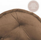 Round Floor Cushion, Floor Pillow Thick Floor Seating, Comfortable Supportive, Quilted Soft Booster Seat Pad for Yoga Meditation, Yoga Cushion, 56 cm 22 inch, Ibiza, Light Brown