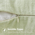 MIULEE Pack of 2 Spring Light Green Couch Throw Pillow Covers 12x20 Inch Soft Chenille Lumbar Pillow Covers for Sofa Living Room Solid Dyed Cases