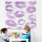 WNAGT Trendy Black and White Kiss Lips Tapestry Wall Hanging, Funky Makeup Wall Decor, Fashion Aesthetic Wall Blanket Decor for Girls Room College Dorm Makeup Room Beauty Room, 50x60 Inch