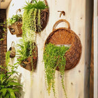 Wall Hanging Flower Basket, Handmade Wicker Hanging Basket for Plant Wall Mount Rattan Chlorophytum Comosum Hanging Basket for Front Door, Home, Garden. (S)
