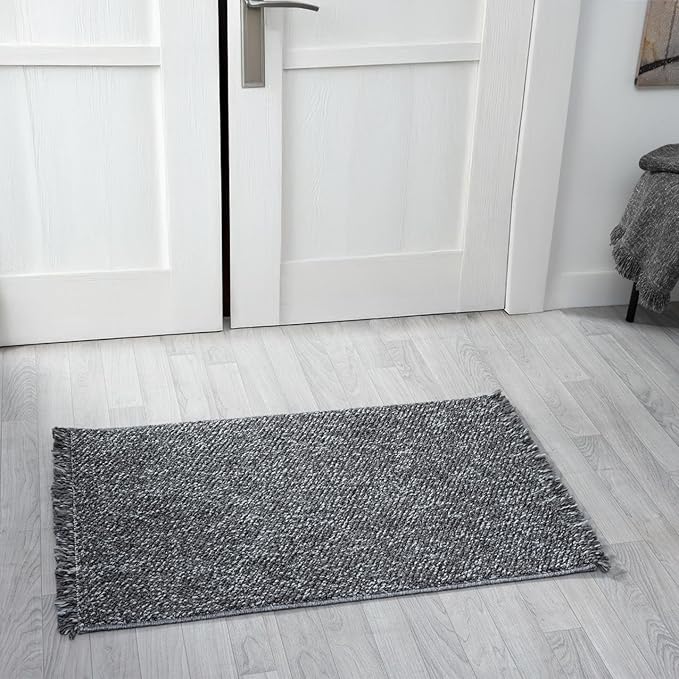 LUXE WEAVERS Solid Machine Woven Smoke 2x3 Area Rug, Indoor Stain-Resistant Carpet