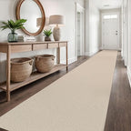EARTHALL Runner Rug 3x18 Ft Washable Runners for Hallways Extra Long Woven Non Slip Entryway Runner Braided Kitchen Runner Indoor Outdoor Carpet Runners for Hotels, Officel, Stair, Beige/Khaki