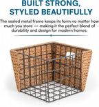 Honey-Can-Do Water Hyacinth Storage Baskets - Durable Wicker Basket with Handle for Organizing Home Essentials, Ideal for Pantry Organizers and Storage & Blanket Basket, Large, 15"x15"x12", Natural