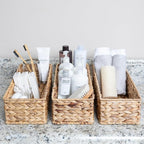 Household Essentials Water Hyacinth Rectangular Storage Basket, Natural