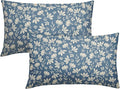 Light Blue Pillow Covers 12x20 Set of 2 Vintage Floral Rustic Old Style Cute Flower Print Rectangle Decorative Outdoor Pillowcases Seasonal Farmhouse Throw Cushion Case Couch Sofa Bed Decor