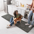 KIMODE Anti Fatigue Kitchen Mats for Floor, 20"x71" Boho Oriental Kitchen Rug, Non Slip Waterproof Kitchen Floor Mats, Memory Foam Kitchen Mat for Sink Laundry Office Desk Green/Grey