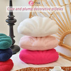 Pink Seashell Throw Pillows, Shell Shaped Throw Pillows, 13 Inch Soft Home Decorative Pillow Plush Cushion for Bed Couch Living Sofa Room Decor Accent Throw Pillow