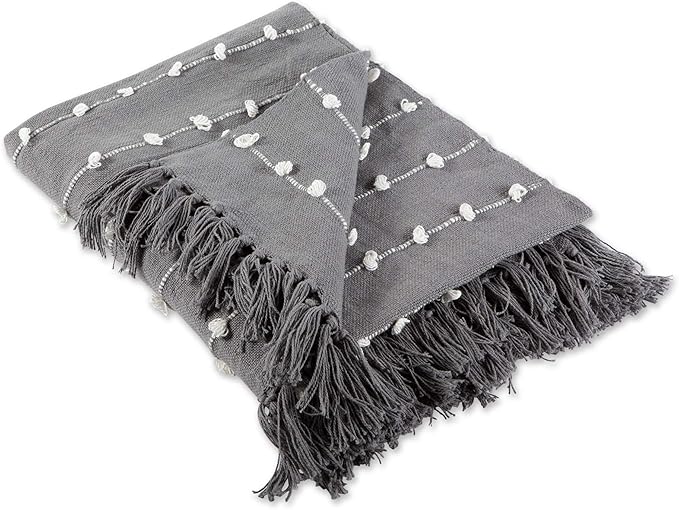 DII Woven Loop Throw Collection, 50x60, Gray