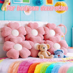 10 Pcs Cute Flower Pillow 15.75 Inch Flower Plush Throw Pillow Aesthetic Decorative Seating Cushion for Spring Back to School First Day of School Sofa Couch Bed Decor (Monochrome,Deep Pink)