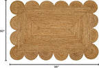 Hand Woven Jute Area Rug - 5' x 8' Feet - Rustic Beige Reversible Rectangular Rugs for Bedroom, Kitchen, Living Room - Vintage Natural Braided Entry Floor Décor Boho 5 x 8 Area Rug