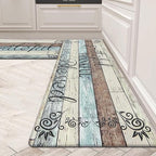 HEBE Anti Fatigue Kitchen Mat Set of 2 Non Slip Cushioned Kitchen Mats for Floor Waterproof Farmhouse Kitchen Rugs and Mats Set Comfort Standing Desk Mat Carpet for Sink,Office,Laundry