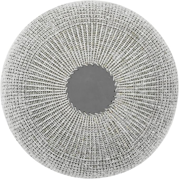 English Home Large Ottoman Foot Stool, Knitted Foot Rest, Round Pouf Chair, Modern Living Room Furniture Bean Bag, Room Decor, Bedroom Footstool, Boho Pouffe, Home Decor Poof, 20" W x 15" H, Gray