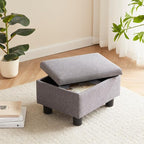 Small Foot Stool Under Desk Foot Stools Ottoman Footstool Foot Stools Small Footstools Foot Stool for Living Room Foot Rest 15" W x 12" D x 9.5" H Linen Dark Grey