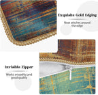 KSLIDS Vintage Abstract Soft Velvet Throw Pillow Covers Set of 2 Blue Orange Messy Rust Painting Decorative Pillow Covers 18x18 Inch Colorful Art Pillow Case for Sofa Couch Living Room Home Decor