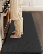 Color&Geometry 0.71" Extra Thick Anti Fatigue Cushion Kitchen Floor Mat,Easy Clean, Water & Oil Proof, Non Slip, Foam Padded Runner Rug for Front Sink,20"x 47" Black (2.0 Version)