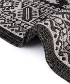 Rugs.com Outdoor Aztec Collection Rug – 13 Ft Square Charcoal Gray Flatweave-Pile Rug Perfect for Living Rooms, Kitchens, Entryways
