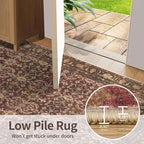 6x9 Area Rugs for Living Room Bedroom, Large Washable Christmas Rug, Vintage Oriental Boho Rug, Non Slip & Low Pile Faux Wool Thin Carpet for Indoor Dining Room, Classroom Dorm and Kids Room