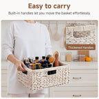 StorageWorks Pantry Baskets, Wicker Storage Baskets for Organizing, Bathroom Shelves, Pantry Organizers and Storage, Water Hyacinth, White
