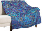 Hippie Bohemian Mandala Throw Blanket Indian Gypsy Abstract Flower Floral Texture Print Blanket for Sofa Bed Couch Chair Or Dorm 30"x40"