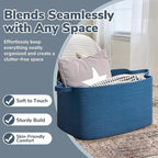 Goodpick Large Blanket Basket, Storage Baskets for Organizing, Rectangle Woven Basket for Clothes, Towels, Toy Baskets Storage Kids, 21.6" x 14.9" x 11.8"